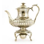 A George lV silver coffee pot,