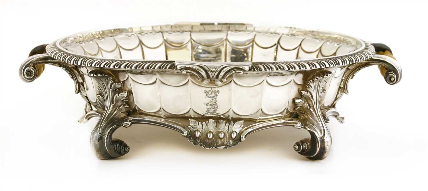 A George III silver and ivory-handled dish