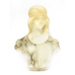 A bicolour alabaster bust,