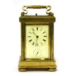 A French brass carriage clock,