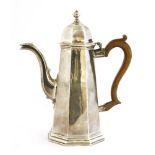 A George l Britannia standard silver coffee pot,