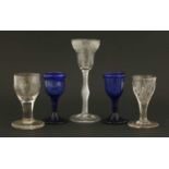 A group of 18th century glass stem ware,