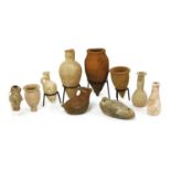 Antiquities: ten clay vessels,