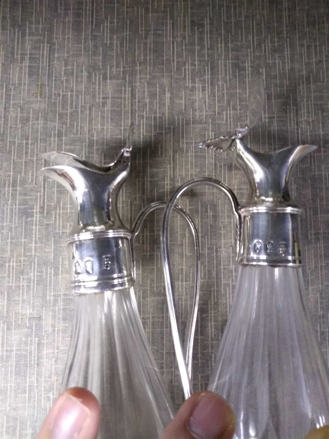 A pair of George III Irish silver-topped cruet bottles, - Image 7 of 8