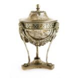 An Italian silver-covered bonbon dish,