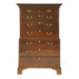 A George III mahogany chest on chest