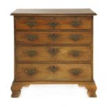 A mahogany chest of drawers