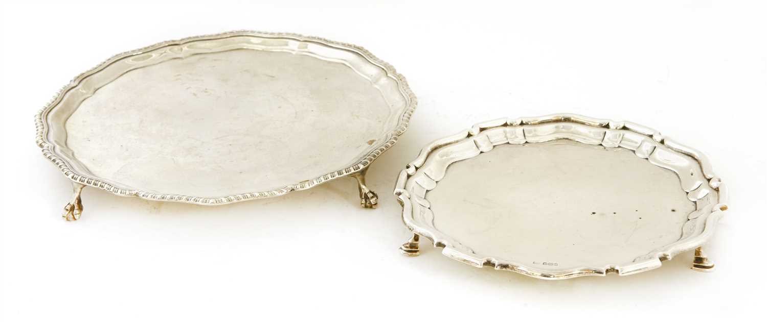 Two silver salvers