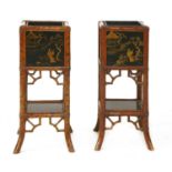 A pair of chinoiserie jardinière stands,