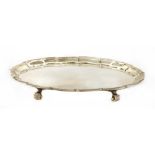 An oval silver salver