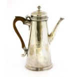 A George II silver coffee pot,