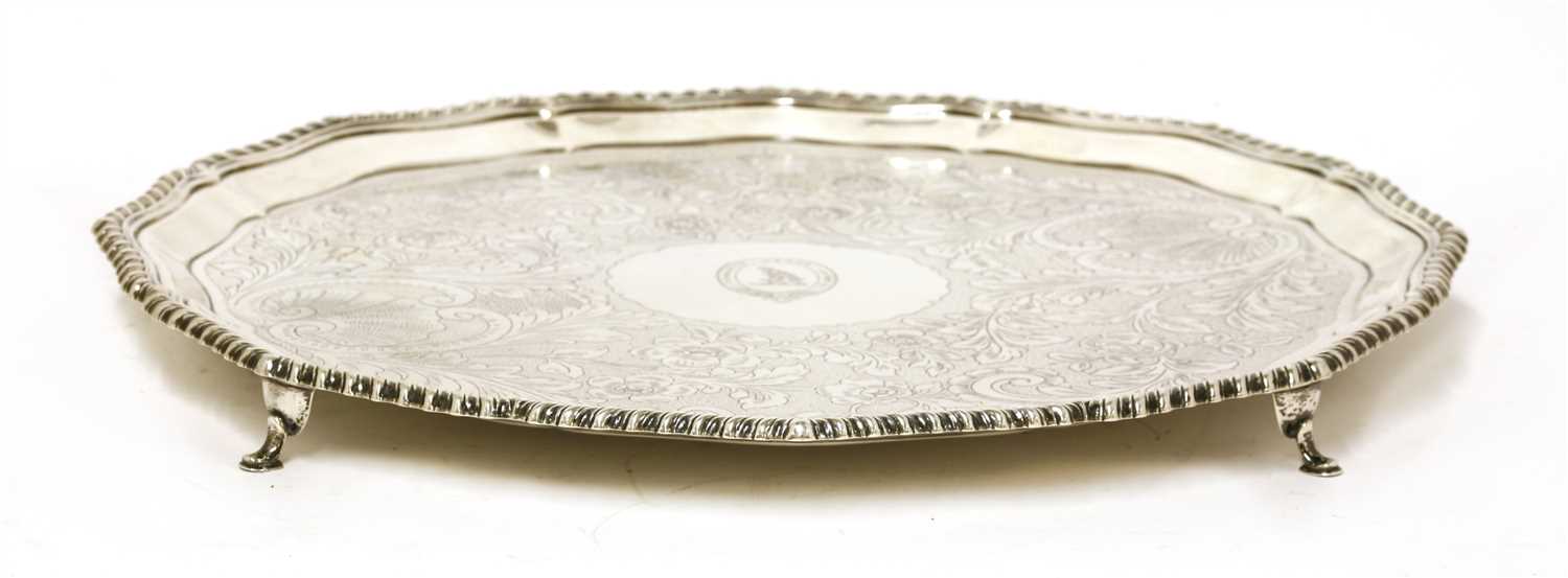 A large silver salver - Image 2 of 4