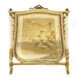 A French cream and parcel-gilt screen,