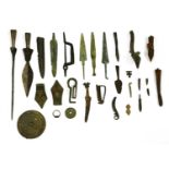 Antiquities: a collection of metal items,