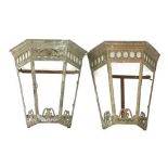 A pair of Regency bronze stable lanterns,
