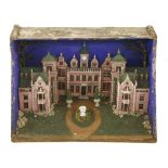 A folk art wooden model of Aston Hall, Birmingham