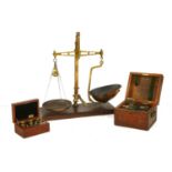 A set of brass balance scales