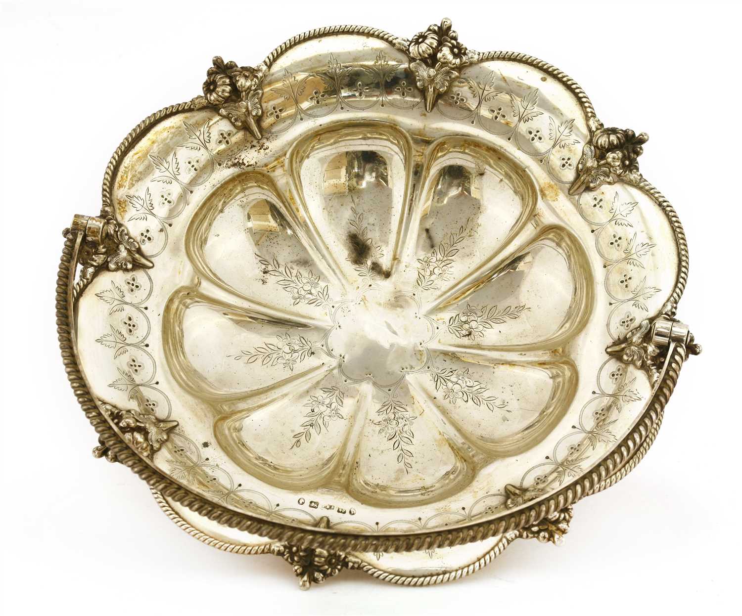A Victorian swing-handled silver cake basket, - Image 3 of 3
