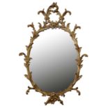 A George III carved giltwood wall mirror,