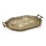 A large silver tray,