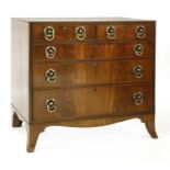 A George III and later flame mahogany chest of drawers