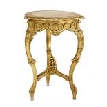 A rococo-style giltwood and marble side table,