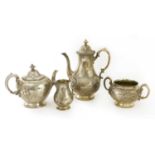 A Victorian four-piece tea and coffee service,