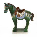 A large Tang-style pottery horse,