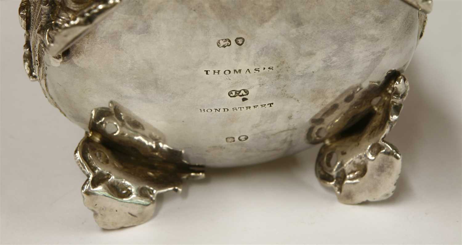 A Victorian silver four-piece tea set, - Image 3 of 3