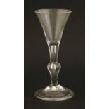 An 18th century Kit Kat-type wine glass,