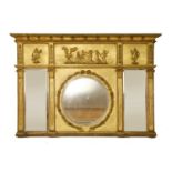 A Regency gilt overmantel mirror,