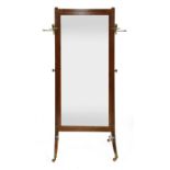 A Regency mahogany cheval mirror