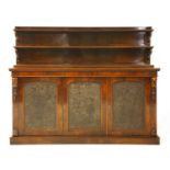 A rosewood three-door side cabinet,