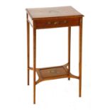 An Edwardian Sheraton Revival two-tiered side table,