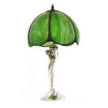 A WMF plated figural table lamp