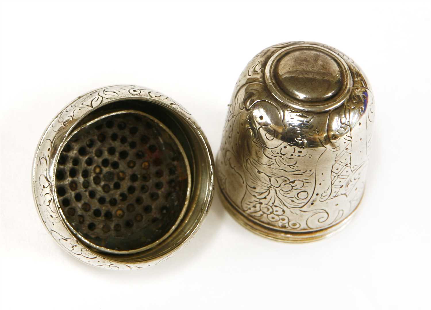 A George III silver nutmeg grater,