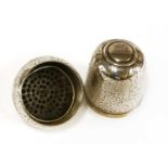 A George III silver nutmeg grater,