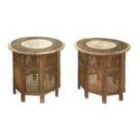 A pair of Indian hardwood side tables