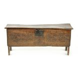 A William and Mary elm-boarded chest,