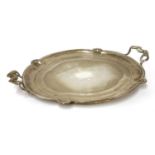 An Austrian silver twin-handled tray,