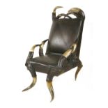 An horn framed armchair,