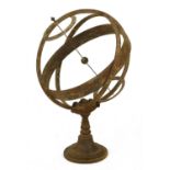 A wrought and cast iron armillary sphere,