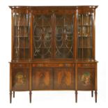 An Edwardian strung mahogany display cabinet