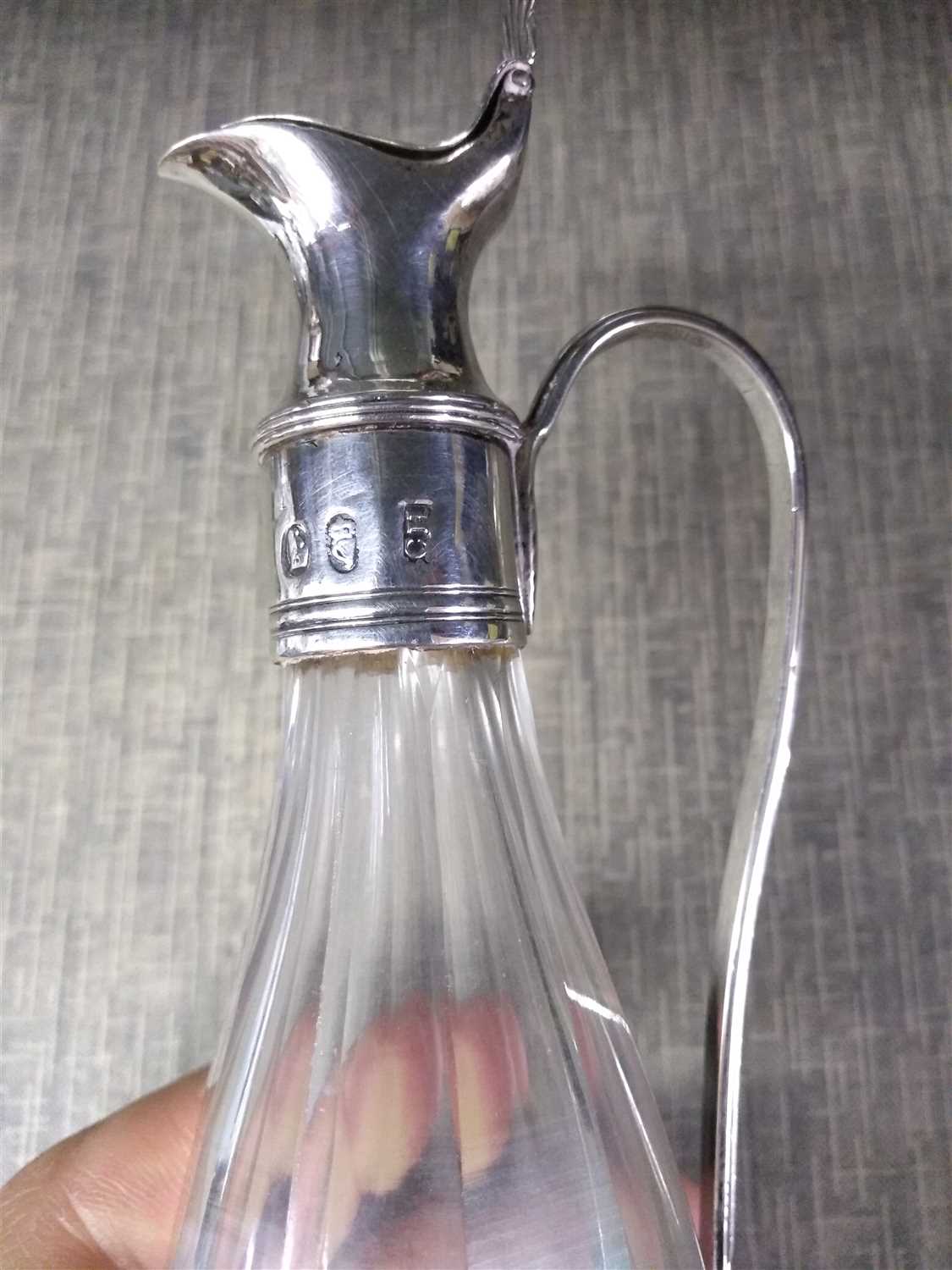 A pair of George III Irish silver-topped cruet bottles, - Image 3 of 8