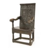 An oak armchair,