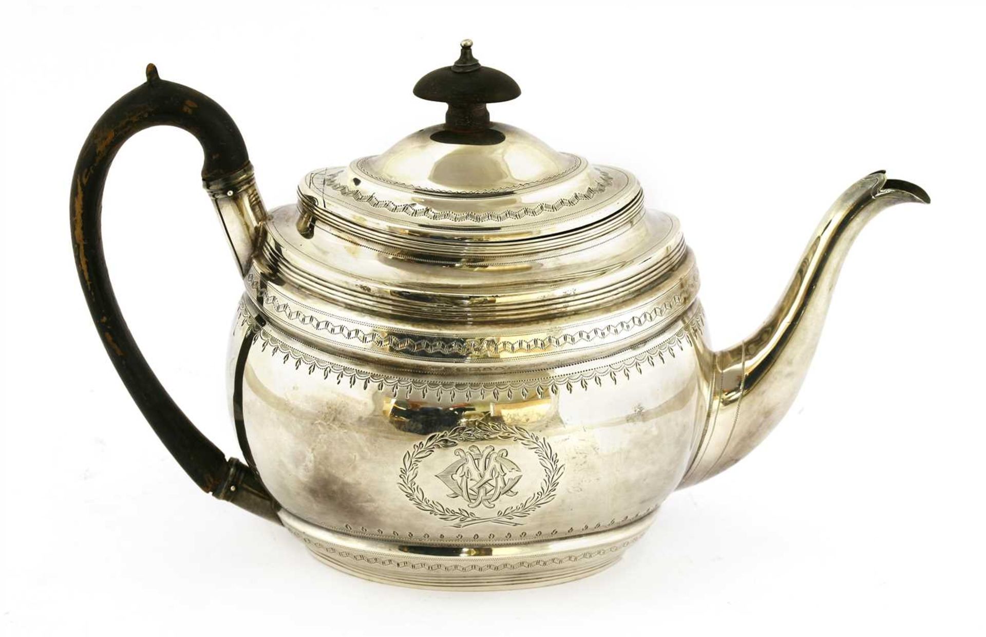 A George III silver teapot - Image 3 of 4