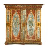 An Austrian painted pine wardrobe,