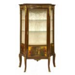 A French mahogany and gilt metal-mounted vitrine cabinet,