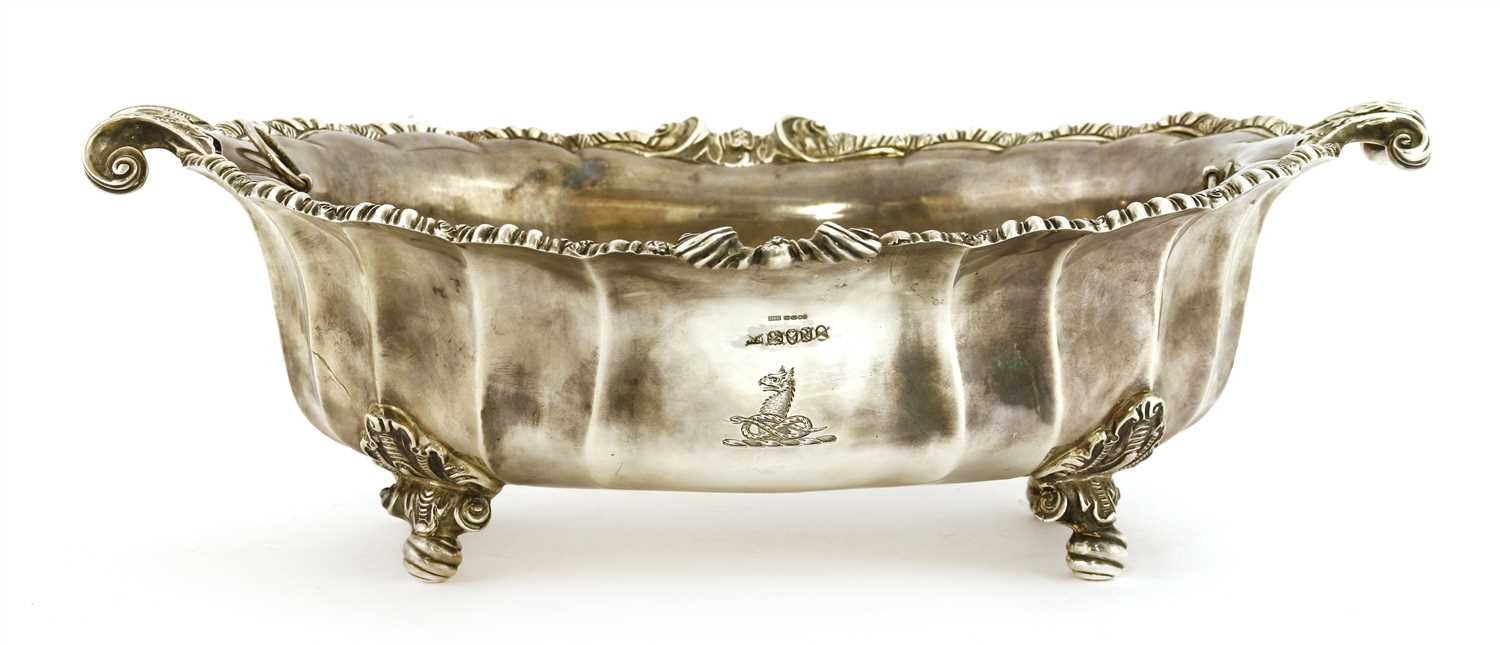 A silver bowl,