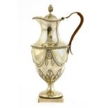 A George III silver hot water jug